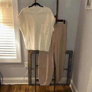 Cream Tan sweater set